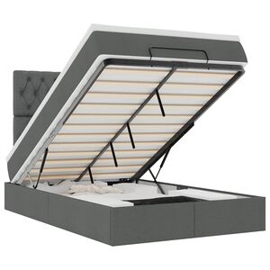 vidaXL Otomanski krevet s madracem i LED tamnosivi 120x190 cm tkanine