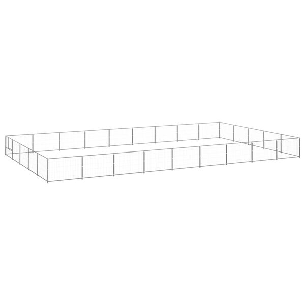 vidaXL Kavez za pse srebrni 45 m&sup2; čelični