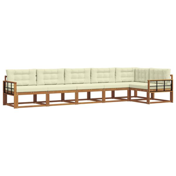 vidaXL Set vanjskih sofa s jastukom 6 pcs Prirodna i krem