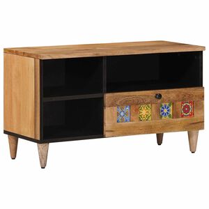 vidaXL TV ormar s ladicama Prirodna 80 x 33 x 46 cm Čvrsto drvo manga