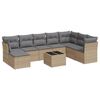 vidaXL 9-dijelni set vrtnih sofa s jastucima bež od poliratana
