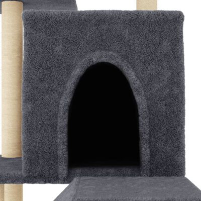 vidaXL Penjalica za mačke sa stupovima za grebanje tamnosiva 110,5 cm