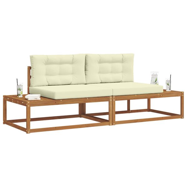 vidaXL Set vanjskih sofa s jastukom 2 Komad Prirodna i krem