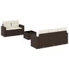 vidaXL 6-dijelni set vrtnih sofa od poliratana s jastucima smeđi
