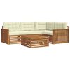 vidaXL Set vanjskih sofa s jastukom 5 pcs Prirodna i krem