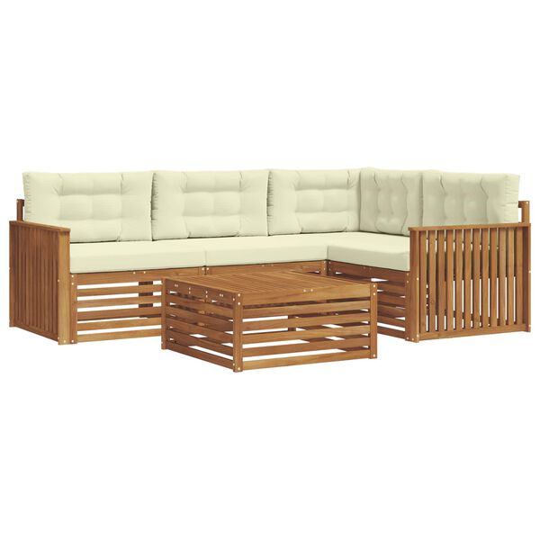 vidaXL Set vanjskih sofa s jastukom 5 pcs Prirodna i krem