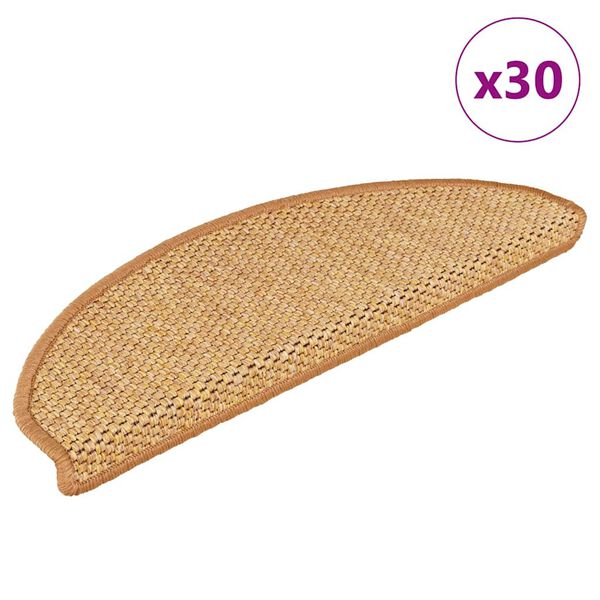 vidaXL Samoljepljivi otirači za stepenice 30 kom 65x21x4 cm sisal