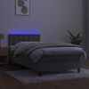 vidaXL Krevet box spring s madracem LED svjetlosivi 90x200 cm bar&scaron;un
