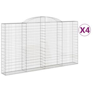 vidaXL Lučne gabionske ko&scaron;are 4 kom 300x30x160/180cm pocinčano željezo
