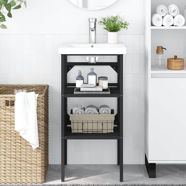 vidaXL Okvir za kupaonski umivaonik crni 40 x 38 x 83 cm željezni