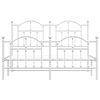 vidaXL Metalni okvir kreveta uzglavlje i podnožje bijeli 135 x 190 cm
