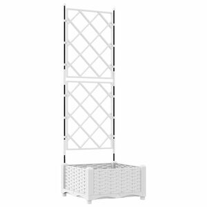 vidaXL Vrtna saksija Bijela 40 x 40 x 125,5 cm PP