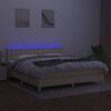 vidaXL Krevet box spring s madracem LED krem 160x200 cm od tkanine