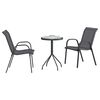 vidaXL Bistro set za vrt 3 pcs Siva Čelik