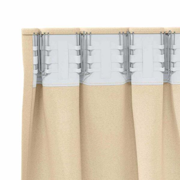 vidaXL Zavjese za blackout s prstenovima 2 pcs Krema 245 x 140 cm