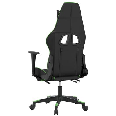 vidaXL Igraća stolica od umjetne kože s osloncem za noge Crna i zelena