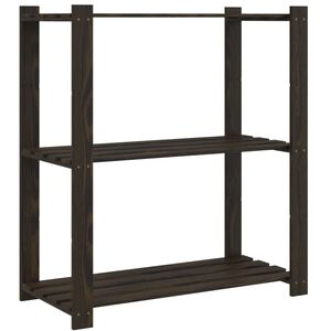 vidaXL Stalak za pohranu s 3 razine crni 80x38x90 cm masivna borovina