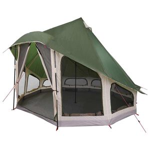 vidaXL Tipi &scaron;ator s krovom s pohranom Zelena 404 x 370 x 270 cm taft