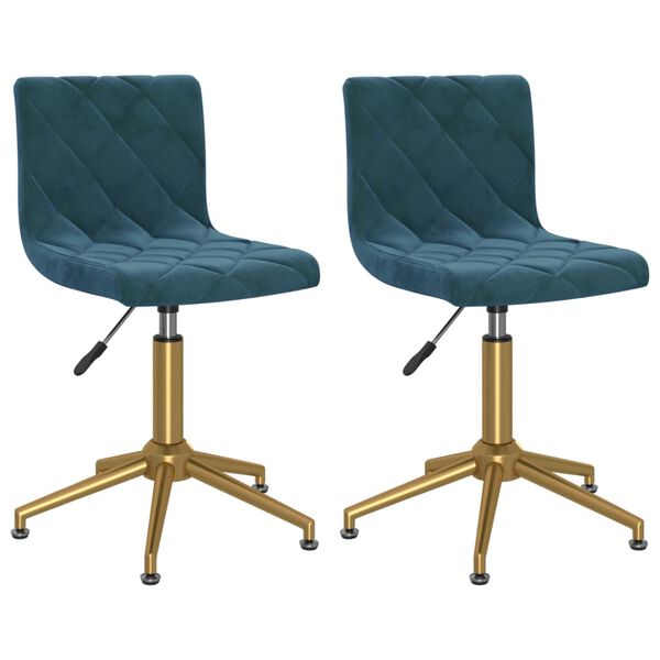 vidaXL Okretne blagovaonske stolice 2 kom plave bar&scaron;unaste