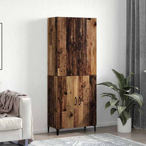 vidaXL Highboard 2 pcs Staro drvo Konstruirano drvo