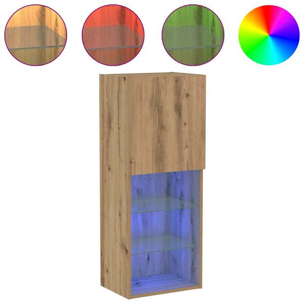 vidaXL Set TV komoda S LED lampica Umjetnički hrast 40,5 x 30 x 102 cm