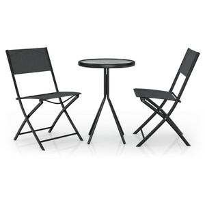 vidaXL 3-dijelni bistro set od čelika crni