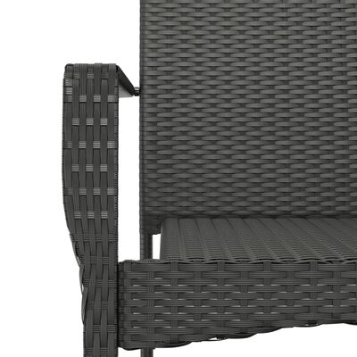 vidaXL Vrtne stolice s jastucima 2 kom od poliratana crne