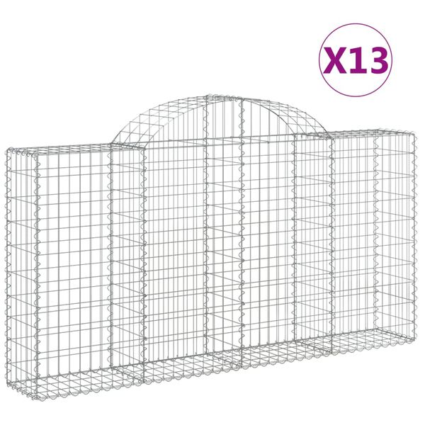 vidaXL Lučne gabionske košare 13kom 200x30x100/120cm pocinčano željezo