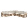 vidaXL Set vanjskih sofa 9 pcs Prirodna i krema bijela Poliester