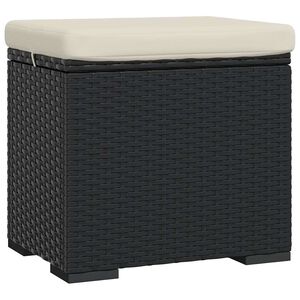 vidaXL Otoman s jastukom crni 40 x 30 x 40 cm od poliratana