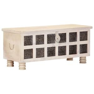 vidaXL Kutija za pohranu bijela 110x40x45 cm masivno bagremovo drvo