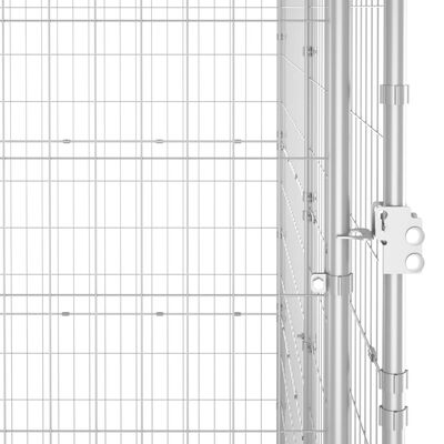 vidaXL Vanjski kavez za pse od pocinčanog čelika s krovom 24,2 m²