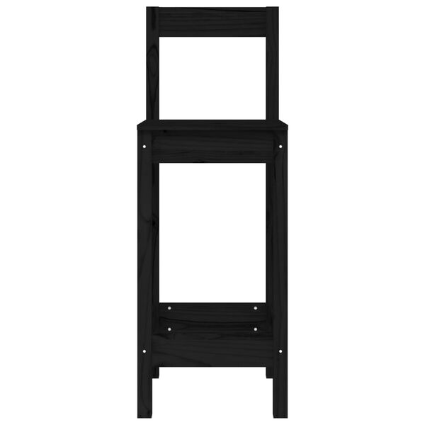 vidaXL Barske stolice 2 kom crne 40x41,5x112 cm od masivne borovine