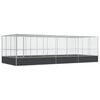 vidaXL Kavez za ptice s produžetkom srebrni 725x307x212 cm čelični