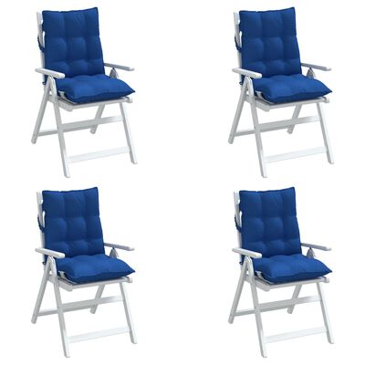 vidaXL Jastuci za stolicu s niskim naslonom 4 kom plavi od tkanine