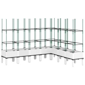 vidaXL Vrtna sadilica s re&scaron;etkom bijela 200 x 160 x 142,5 cm PP