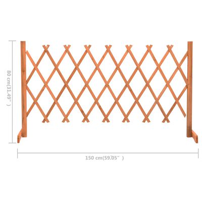 vidaXL Vrtna rešetkasta ograda narančasta 150 x 80 cm masivna jelovina