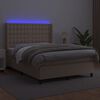 vidaXL Krevet box spring madrac LED cappuccino 140x190cm umjetna koža