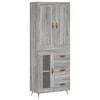 vidaXL Visoka komoda siva sonome 69,5x34x180 cm od konstruiranog drva