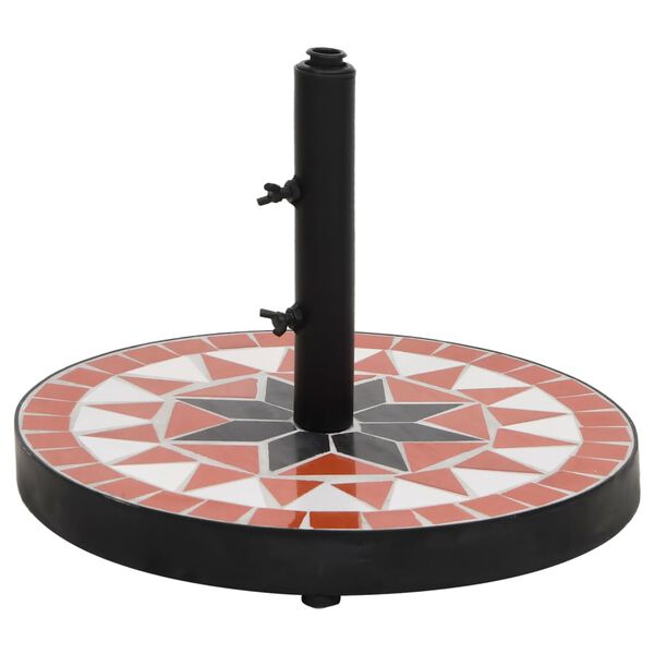 vidaXL Postolje za suncobran okruglo 12 kg terakota i bijelo