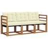 vidaXL Set vanjskih sofa s jastukom 3 pcs Prirodna i krem