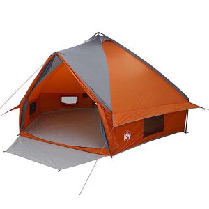 vidaXL Teepee &scaron;ator za 10 osoba 10-osobni Siva i narančasta