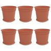 vidaXL Saksije za biljke 6 pcs Crvena cigla &Oslash; 19 x 16 cm Plastika