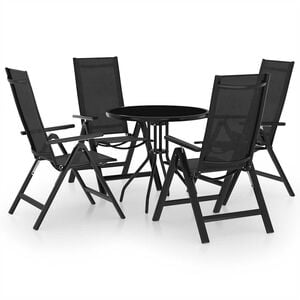 vidaXL 5-dijelni bistro set crni i antracit