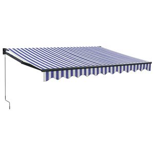 vidaXL Tenda na uvlačenje plavo-bijela 3 x 2,5 m tkanina i aluminij