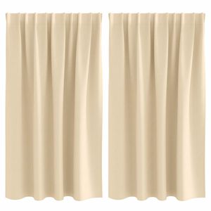 vidaXL Zavjese za blackout s prstenovima 2 pcs Krema 140 x 140 cm