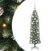 vidaXL Umjetno vitko božićno drvce Zelena i bijela 120 cm