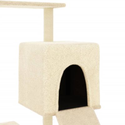 vidaXL Penjalica za mačke sa stupovima za grebanje krem 130,5 cm
