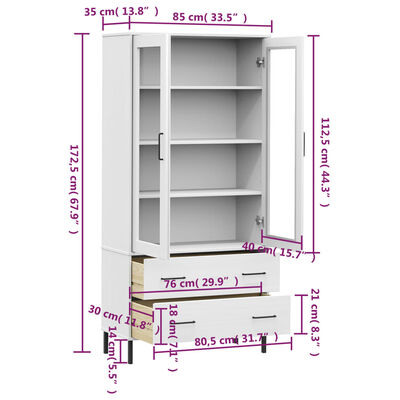 vidaXL Regal za knjige bijeli 85 x 35 x 172,5 cm drveni OSLO