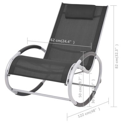 vidaXL Vrtna stolica za ljuljanje od tekstilena crna